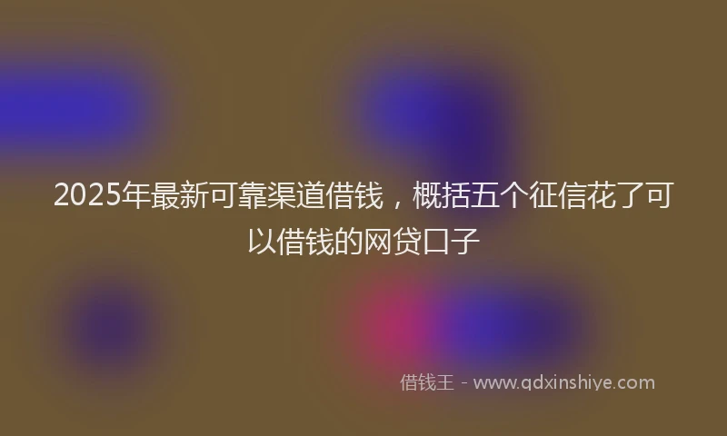 2025年最新可靠渠道借钱，概括五个征信花了可以借钱的网贷口子