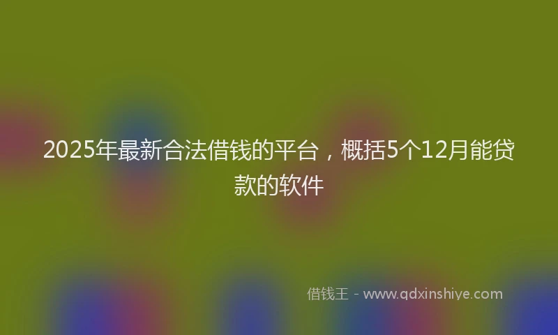2025年最新合法借钱的平台，概括5个12月能贷款的软件