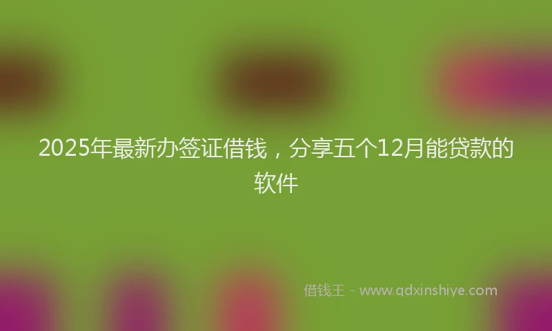 2025年最新办签证借钱，分享五个12月能贷款的软件