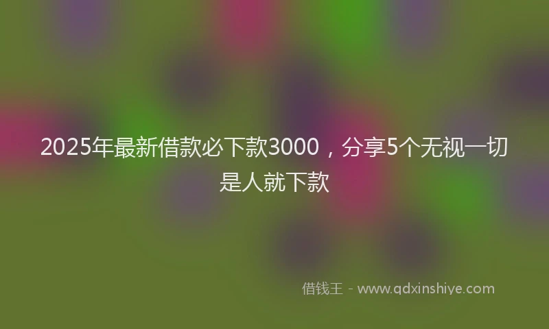 2025年最新借款必下款3000，分享5个无视一切是人就下款