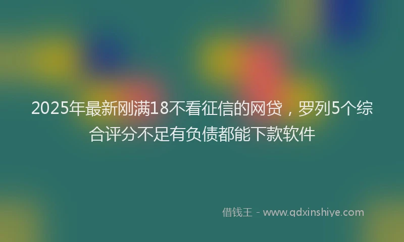 2025年最新刚满18不看征信的网贷，罗列5个综合评分不足有负债都能下款软件