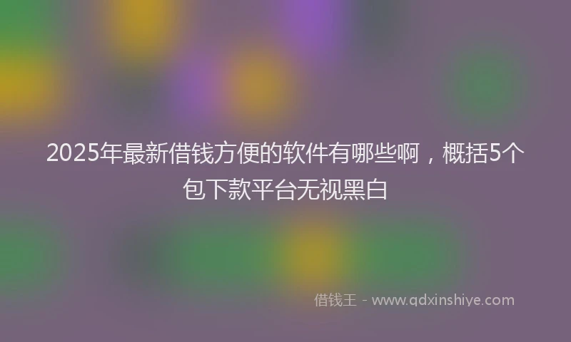 2025年最新借钱方便的软件有哪些啊，概括5个包下款平台无视黑白