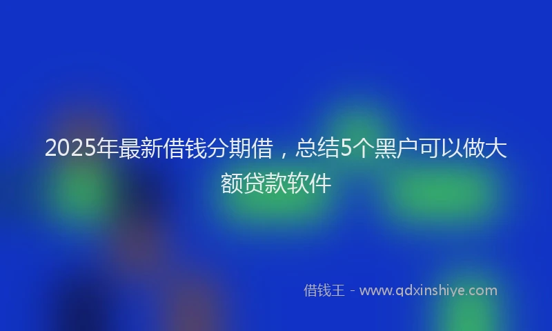 2025年最新借钱分期借，总结5个黑户可以做大额贷款软件