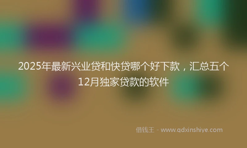 2025年最新兴业贷和快贷哪个好下款，汇总五个12月独家贷款的软件
