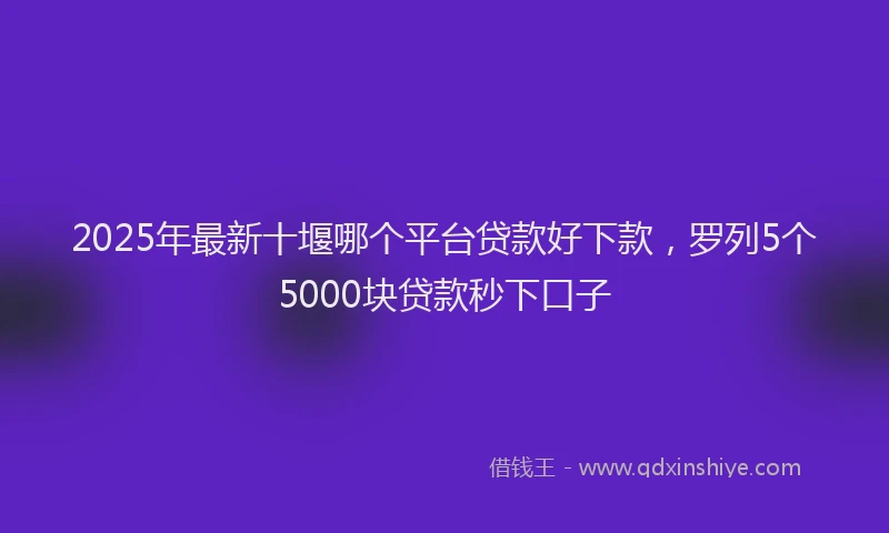 2025年最新十堰哪个平台贷款好下款，罗列5个5000块贷款秒下口子