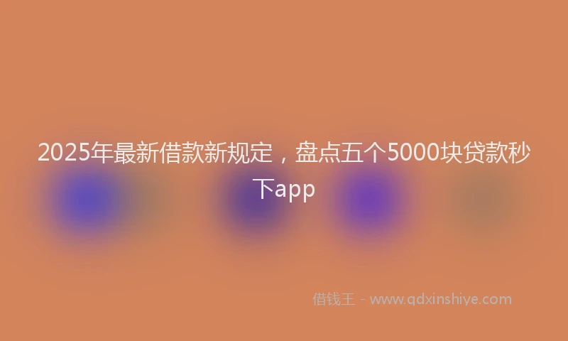 2025年最新借款新规定，盘点五个5000块贷款秒下app