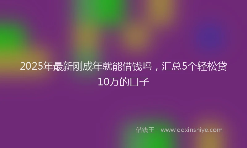 2025年最新刚成年就能借钱吗，汇总5个轻松贷10万的口子