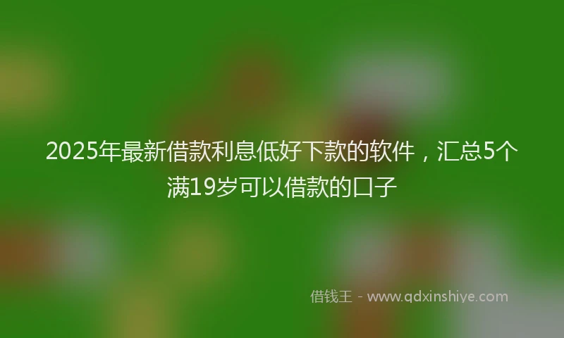 2025年最新借款利息低好下款的软件，汇总5个满19岁可以借款的口子