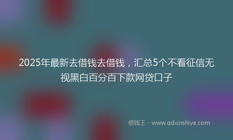 2025年最新去借钱去借钱，汇总5个不看征信无视黑白百分百下款网贷口子