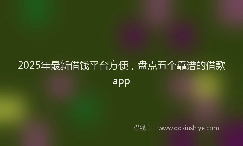 2025年最新借钱平台方便，盘点五个靠谱的借款app
