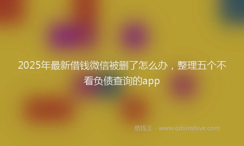 2025年最新借钱微信被删了怎么办，整理五个不看负债查询的app