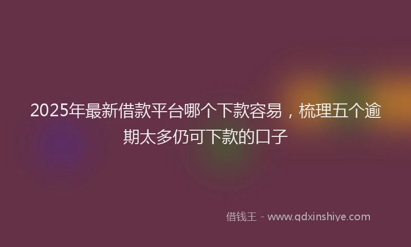 2025年最新借款平台哪个下款容易，梳理五个逾期太多仍可下款的口子