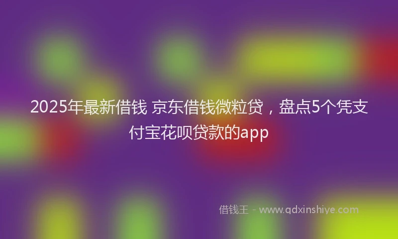 2025年最新借钱 京东借钱微粒贷，盘点5个凭支付宝花呗贷款的app