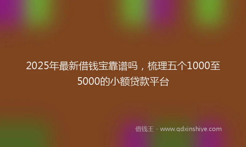 2025年最新借钱宝靠谱吗，梳理五个1000至5000的小额贷款平台