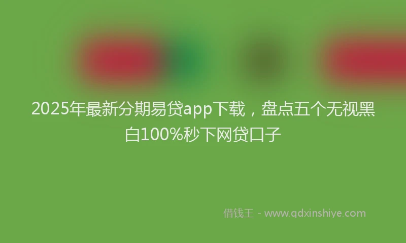 2025年最新分期易贷app下载，盘点五个无视黑白100%秒下网贷口子