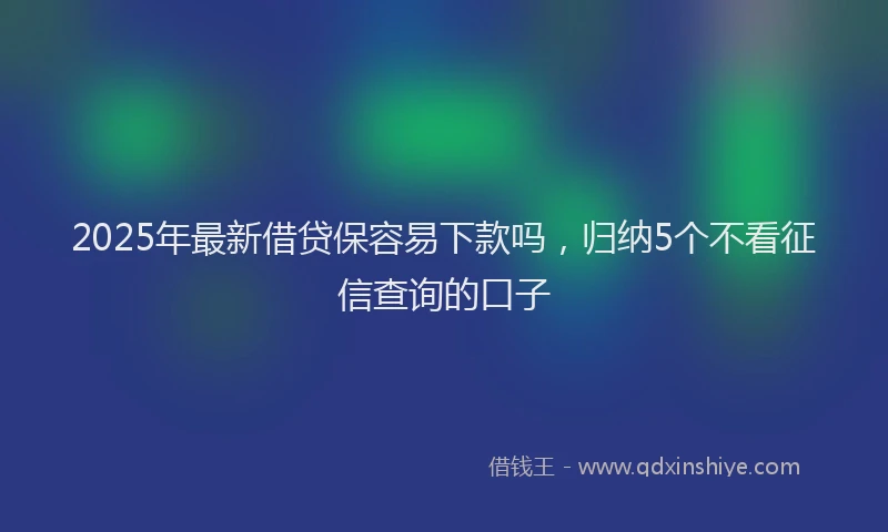 2025年最新借贷保容易下款吗，归纳5个不看征信查询的口子