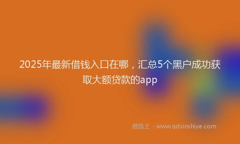2025年最新借钱入口在哪，汇总5个黑户成功获取大额贷款的app