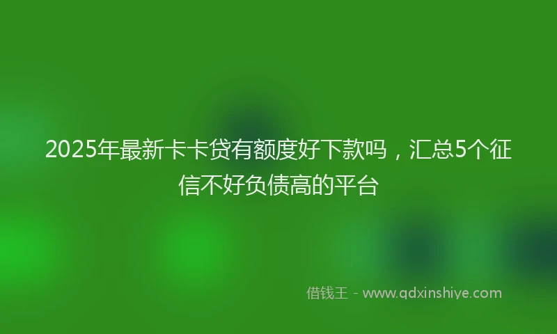 2025年最新卡卡贷有额度好下款吗，汇总5个征信不好负债高的平台