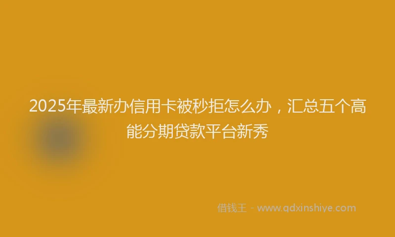 2025年最新办信用卡被秒拒怎么办，汇总五个高能分期贷款平台新秀