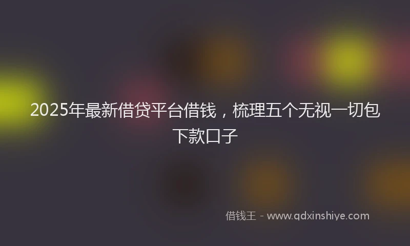 2025年最新借贷平台借钱，梳理五个无视一切包下款口子