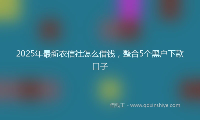 2025年最新农信社怎么借钱，整合5个黑户下款口子