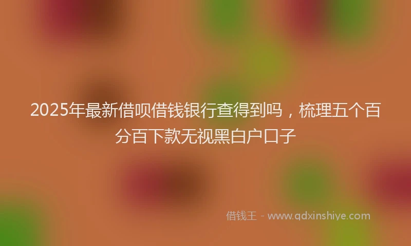 2025年最新借呗借钱银行查得到吗，梳理五个百分百下款无视黑白户口子