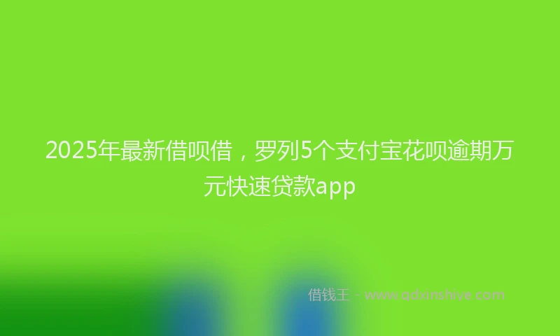 2025年最新借呗借，罗列5个支付宝花呗逾期万元快速贷款app