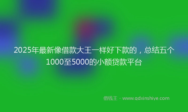 2025年最新像借款大王一样好下款的，总结五个1000至5000的小额贷款平台