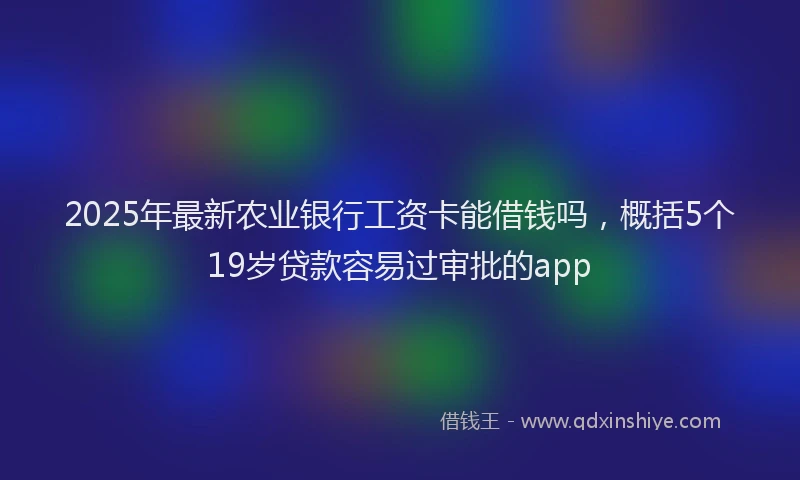 2025年最新农业银行工资卡能借钱吗，概括5个19岁贷款容易过审批的app