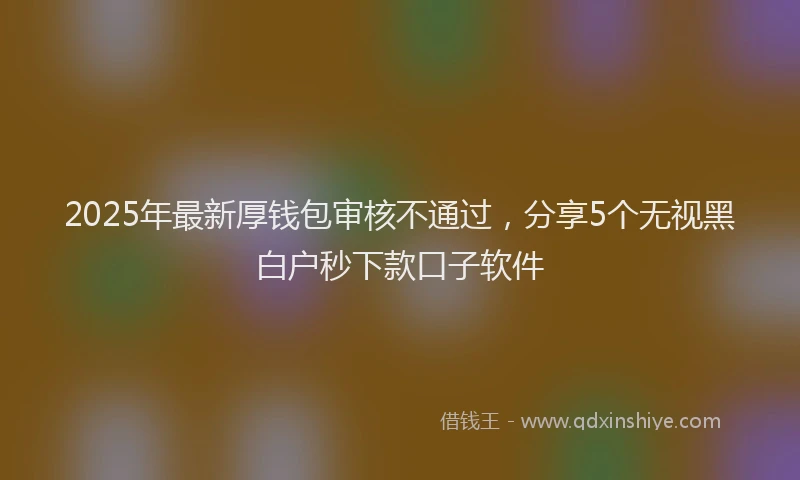 2025年最新厚钱包审核不通过，分享5个无视黑白户秒下款口子软件