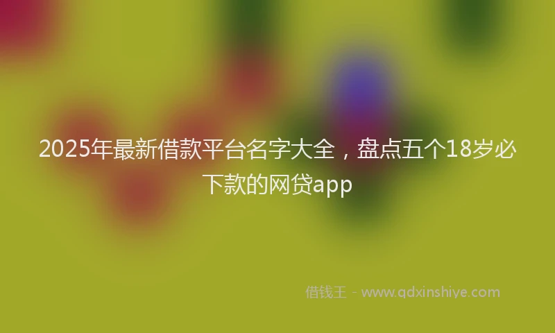 2025年最新借款平台名字大全，盘点五个18岁必下款的网贷app