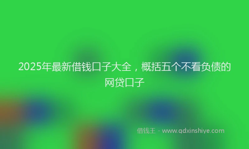2025年最新借钱口子大全，概括五个不看负债的网贷口子