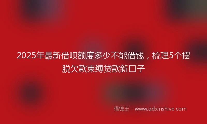 2025年最新借呗额度多少不能借钱，梳理5个摆脱欠款束缚贷款新口子