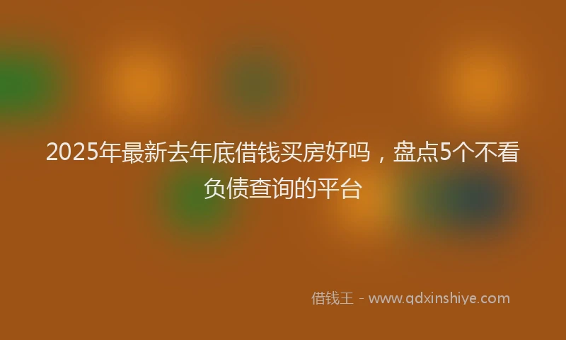 2025年最新去年底借钱买房好吗，盘点5个不看负债查询的平台