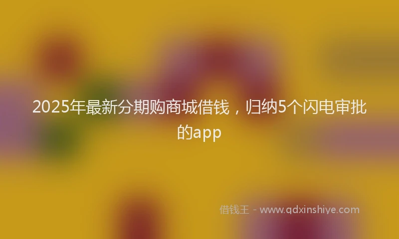 2025年最新分期购商城借钱，归纳5个闪电审批的app