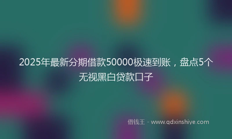 2025年最新分期借款50000极速到账，盘点5个无视黑白贷款口子