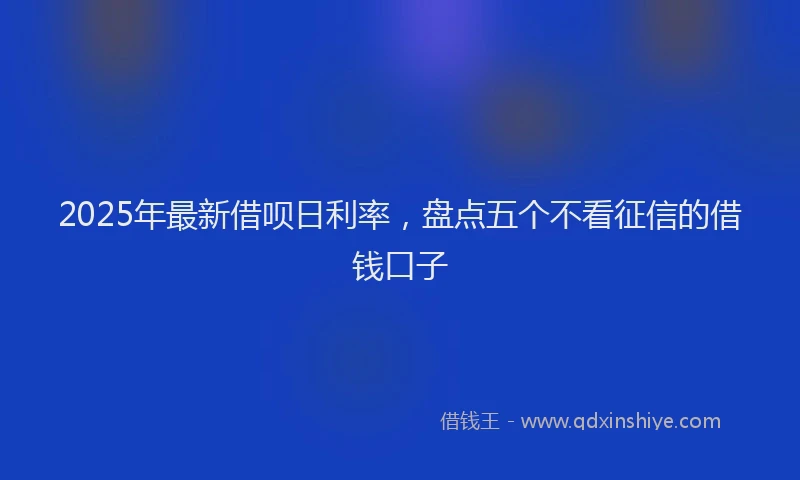 2025年最新借呗日利率，盘点五个不看征信的借钱口子