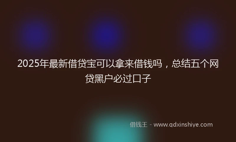 2025年最新借贷宝可以拿来借钱吗，总结五个网贷黑户必过口子