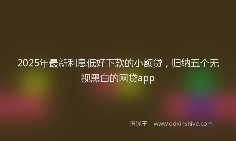 2025年最新利息低好下款的小额贷，归纳五个无视黑白的网贷app