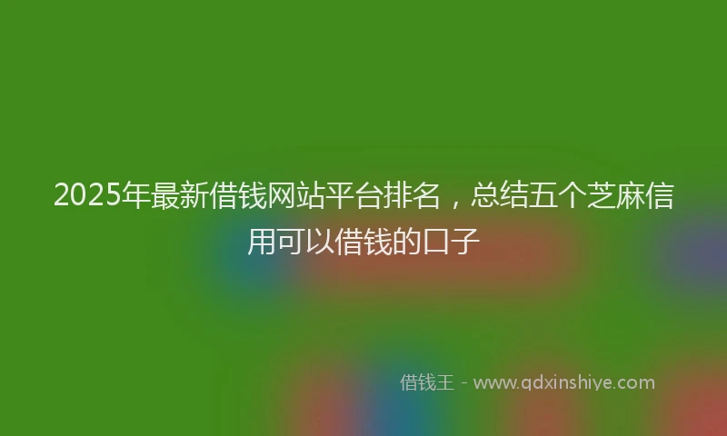 2025年最新借钱网站平台排名，总结五个芝麻信用可以借钱的口子
