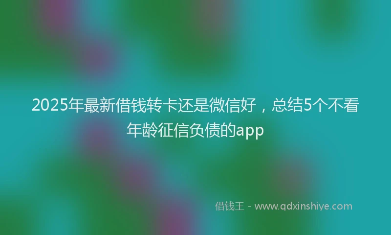 2025年最新借钱转卡还是微信好，总结5个不看年龄征信负债的app