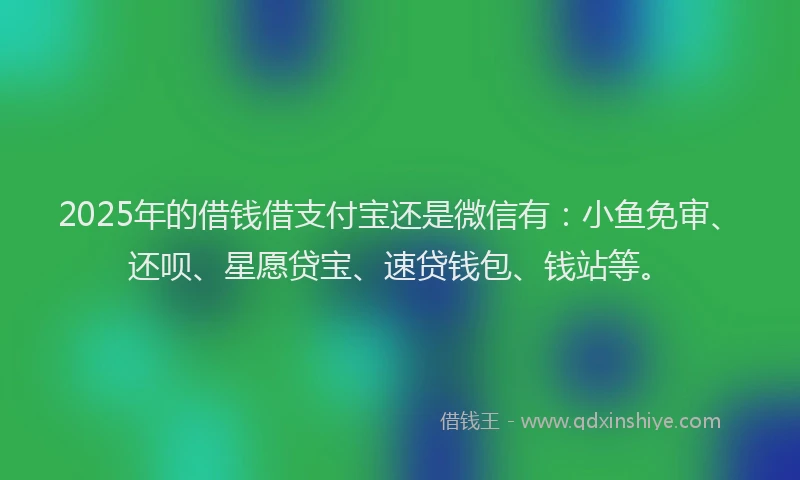 2025年的借钱借支付宝还是微信有：小鱼免审、还呗、星愿贷宝、速贷钱包、钱站等。