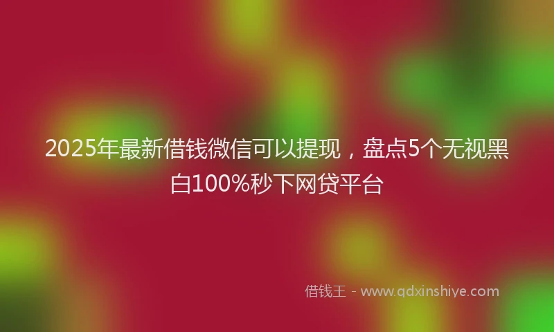 2025年最新借钱微信可以提现，盘点5个无视黑白100%秒下网贷平台