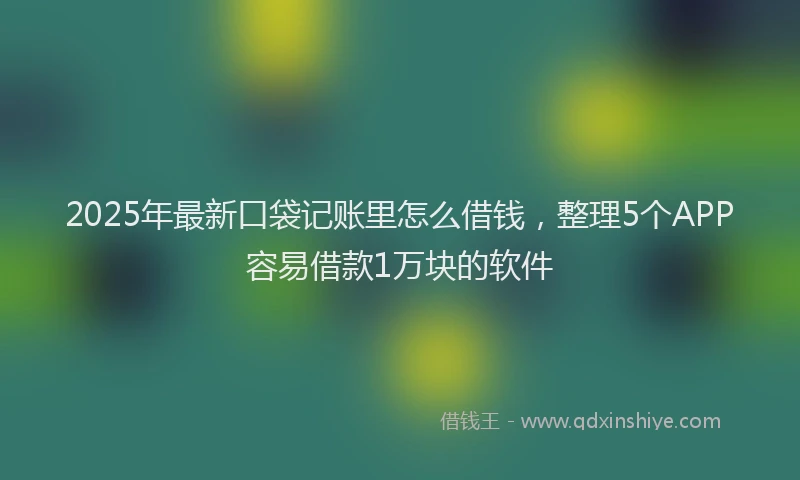 2025年最新口袋记账里怎么借钱，整理5个APP容易借款1万块的软件
