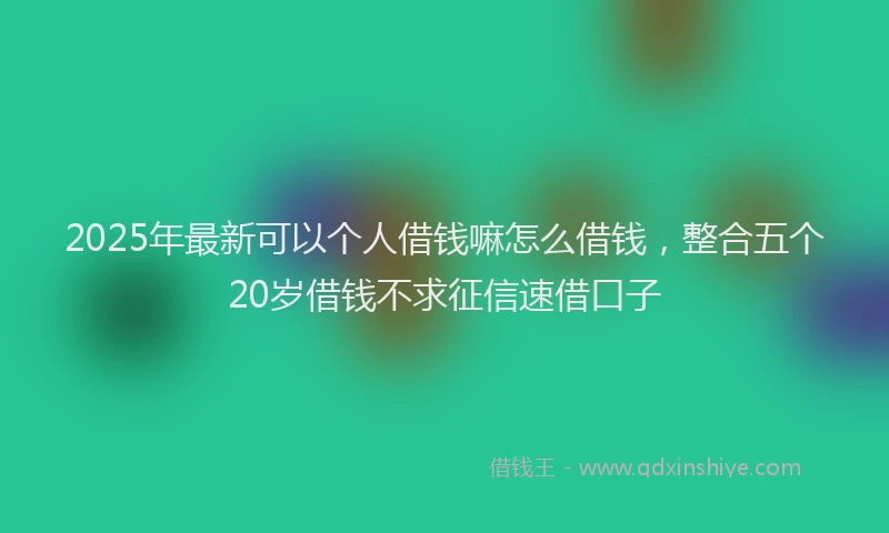 2025年最新可以个人借钱嘛怎么借钱，整合五个20岁借钱不求征信速借口子