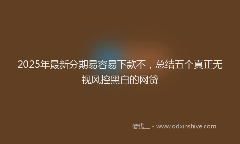 2025年最新分期易容易下款不，总结五个真正无视风控黑白的网贷