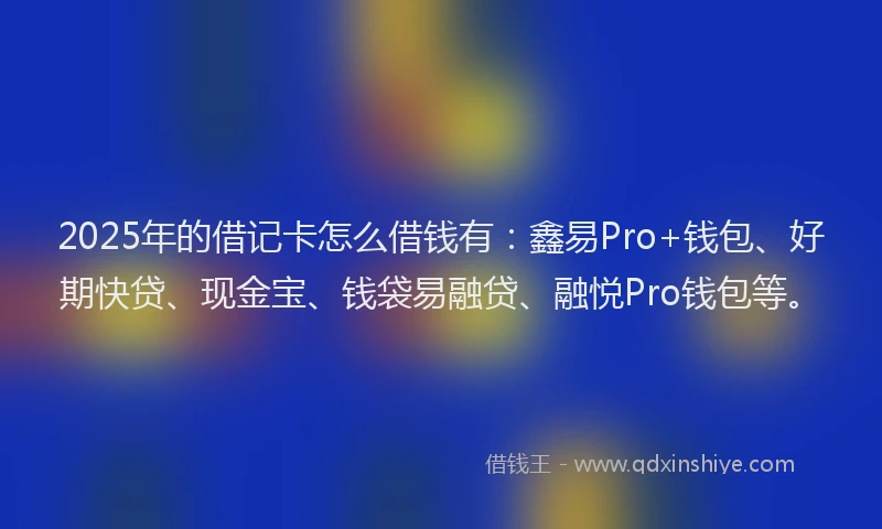 2025年的借记卡怎么借钱有：鑫易Pro+钱包、好期快贷、现金宝、钱袋易融贷、融悦Pro钱包等。