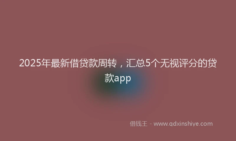 2025年最新借贷款周转，汇总5个无视评分的贷款app