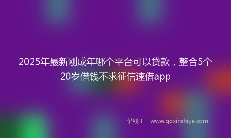 2025年最新刚成年哪个平台可以贷款，整合5个20岁借钱不求征信速借app