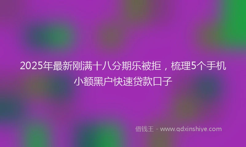 2025年最新刚满十八分期乐被拒，梳理5个手机小额黑户快速贷款口子